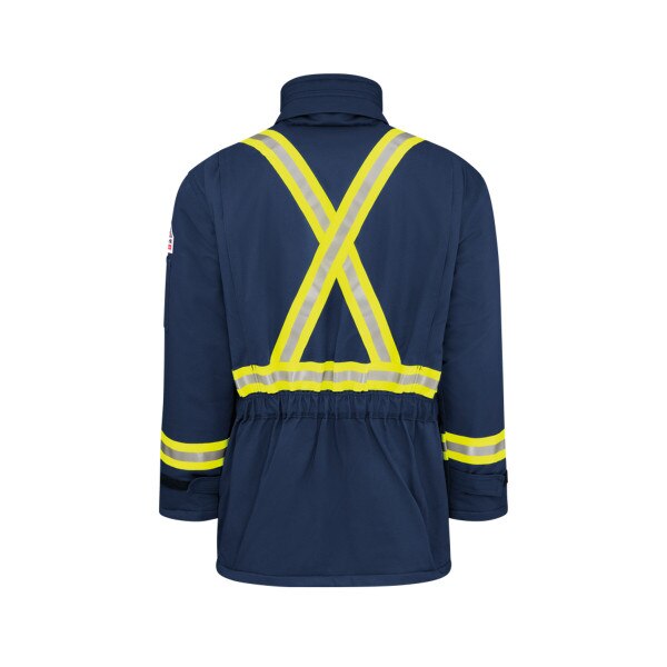 FR ComforTouch Insulated Deluxe Parka with Reflective Trim in Navy